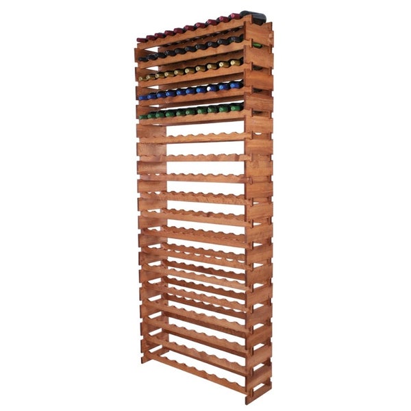 Weinregal VINOTECA FLEX PRO HxBxT 247x103x28cm 180 Flaschen auf 18 Ebenen Massives Kiefernholz Braun geölt