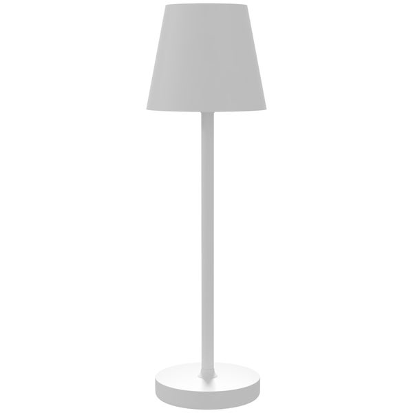 HOMCOM Tischlampe, 11,2L x 11,2B x 36,5H cm, Metall, Weiß