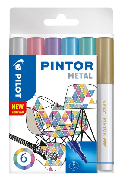 PILOT Marker Pintor Metallic fein 6er Set