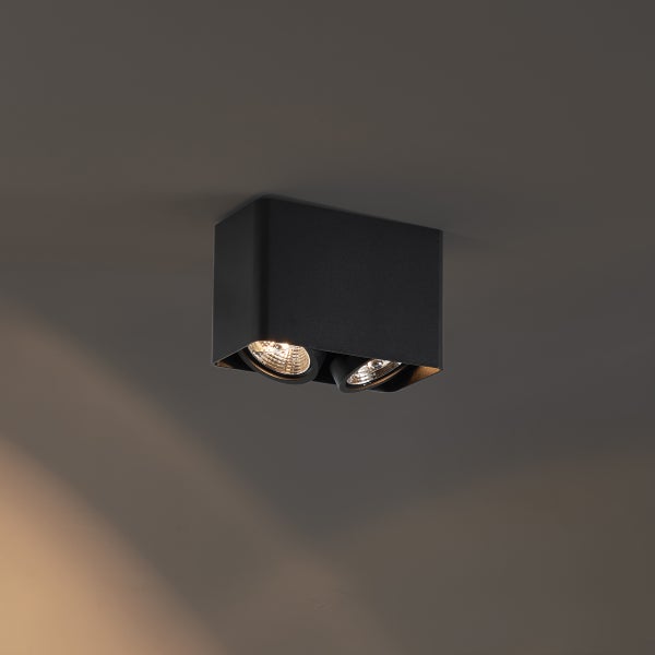 Schwarze Deckenleuchte mit zwei Strahlern