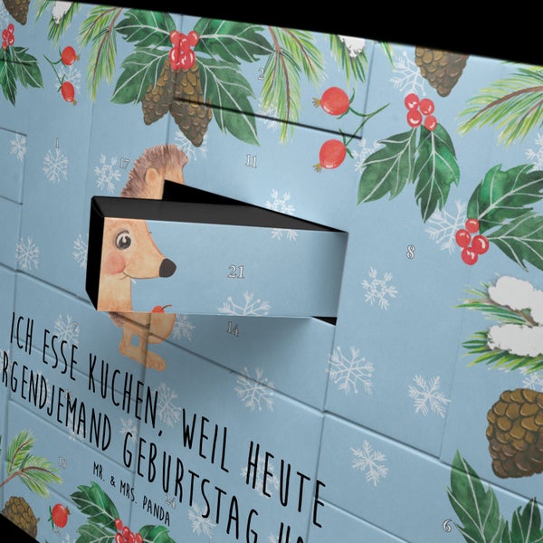 Mr. & Mrs. Panda Befüllbarer Adventskalender Igel Kuchenstück - Blau Pastell