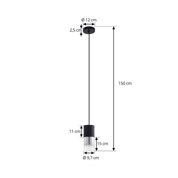 Lindby Pendelleuchte Svante (Modern) in Alu aus Glas (1 flammig, E27) - Hängelampe Esstischlampe Hängeleuchte Wohnzimmerleuchte
