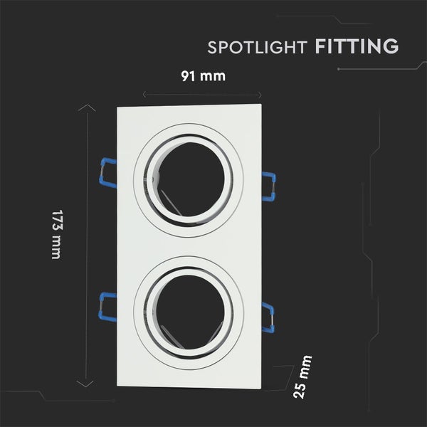 V-TAC VT-783SQ-WH - LED-Strahler - Einbaustrahler - GU10 - IP20 - Weiß - Modell Nr: - VT-783SQ-WH