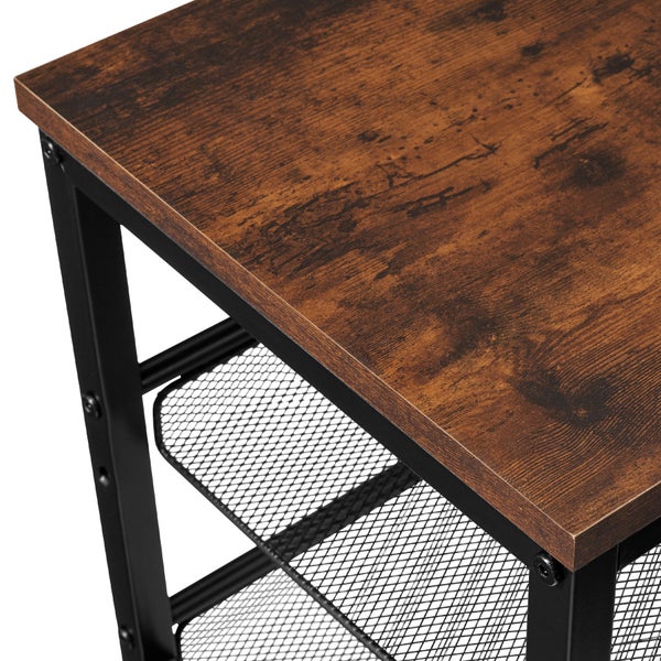 Schuhregal tectake Derry 75,5 x 30,5 x 45,5 cm Industrial Style Industrial Holz dunkel, rustikal