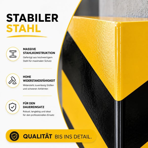 Industrieller Anfahrschutz aus massiver Stahlkonstruktion für hohe Widerstandsfähigkeit und professionellen Dauereinsatz.