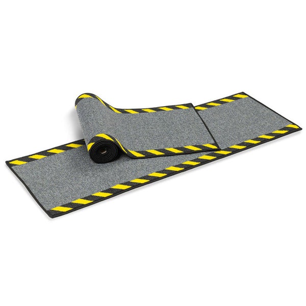 FLOORDIREKT Kabelmatte mit Warnumrandung - Rollenware - Sicherheitsmatte für Büro und Lager - Schwarz-Gelb - 60 x 800 cm