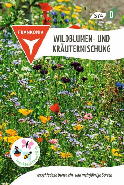 Wildblumen und Kräutermischung für verschiedene bunte einjährige und mehrjährige Sorten