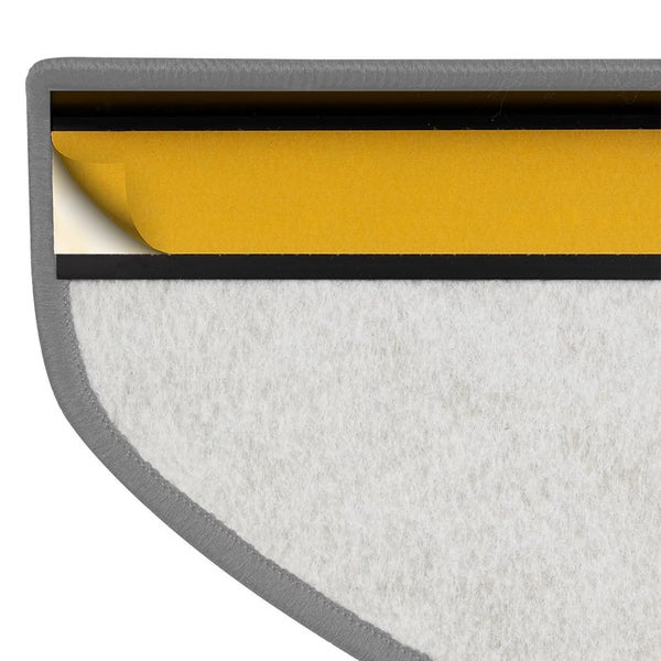 FLOORDIREKT Stufenmatte York - Widerstandsfähig & Pflegeleicht - Gelb - Halbrund - 23.5 x 65 cm