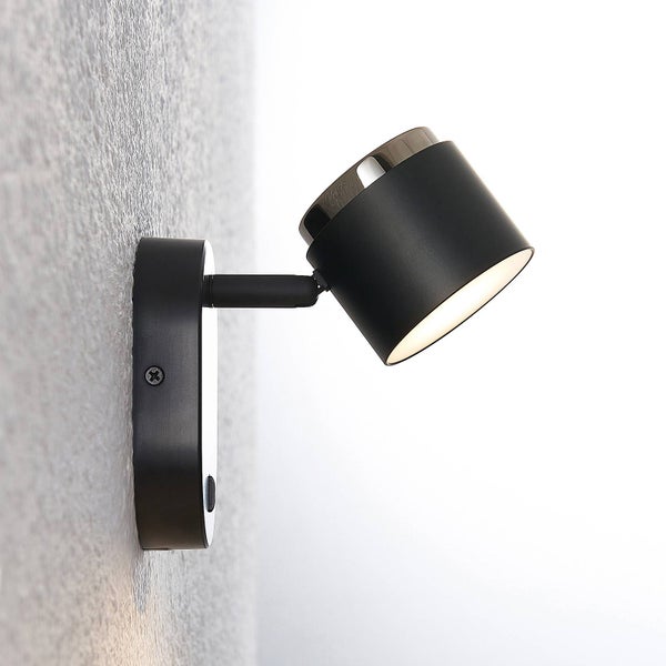 Lindby LED Deckenlampe Marrie (Modern) in Schwarz aus Aluminium (1 flammig, ) - Deckenleuchte Wandleuchte Strahler Spot Lampe Wohnzimmerleuchte