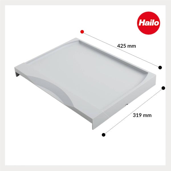 Hailo Systemdeckel für Abfalltrennsysteme, Maße 425 Millimeter mal 319 Millimeter, Hailo Logo.