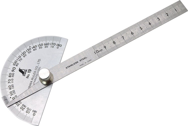 Shinwa Gradmesser 90°, Winkelmesser No.19, 10cm