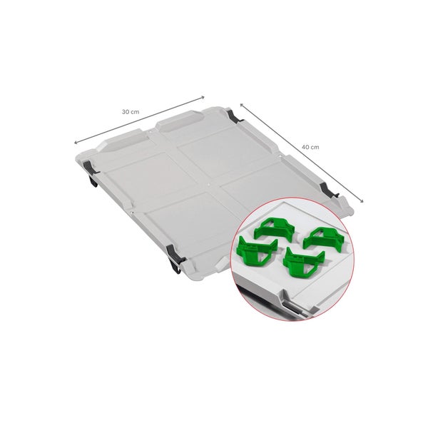 PROREGAL Spar Set 10x Eurobox Nextgen Economy Mit Auflagedeckel & 4x Schiebeschnappverschlüsse Grün Griffe Offen HxBxT 17 x 30 x 40 cm 16 Liter