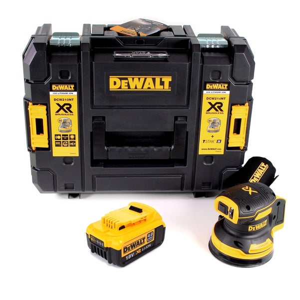 DeWalt Akku-Exzenterschleifer DCW210NT 18 Volt XR Brushless mit Akku, Staubbeutel und TSTAK Koffer.