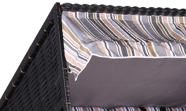 Strandkorb Baltic PE schwarz Dessin Anthrazit Braun