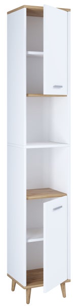 Holz Badmöbel Bad Hochschrank Badschrank Landos