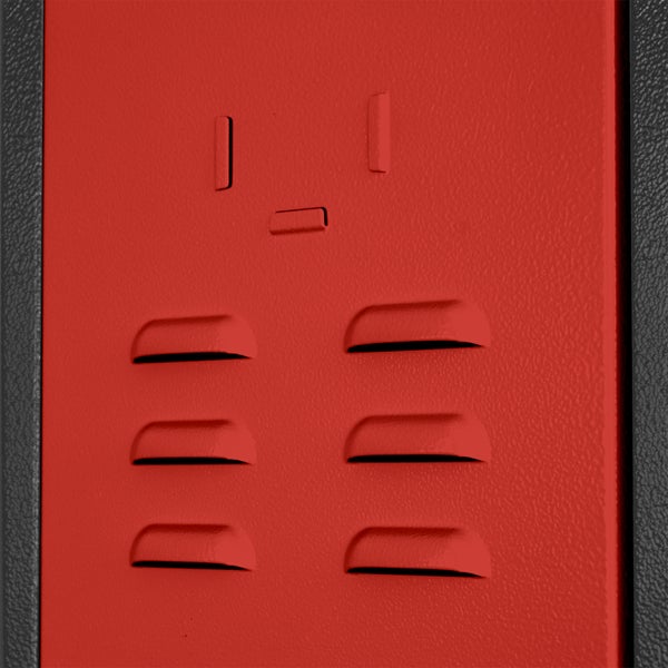 PROREGAL Garderobenschrank Ermine mit 2 Türen | HxBxT 178x60x50cm | Anthrazitgrau/Feuerrot | Spind, Aufbewahrungsspind, Arbeitsschrank