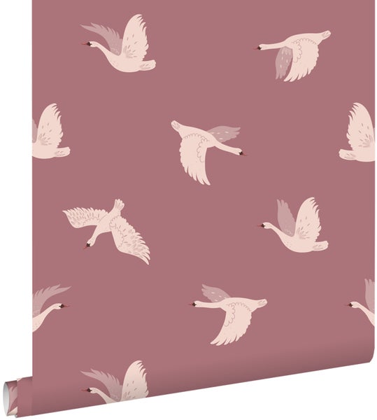 Tapete mit fliegenden Schwänen als Motiv