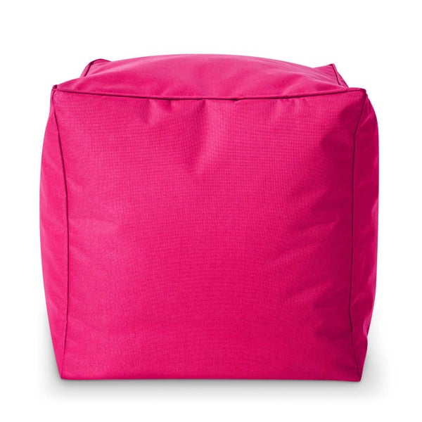 Green Bean Sitzsack-Hocker 40x40x40cm mit EPS-Perlen Füllung - Fußhocker Fußkissen Sitz-Pouf für Sitzsäcke - Bodenkissen für Kinder und Erwachsene - Fußablage Sitzkissen Sitzhocker Pink