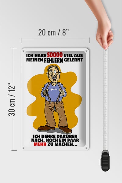 Blechschild Spruch 20x30 Ich habe viel aus Fehlern gelernt