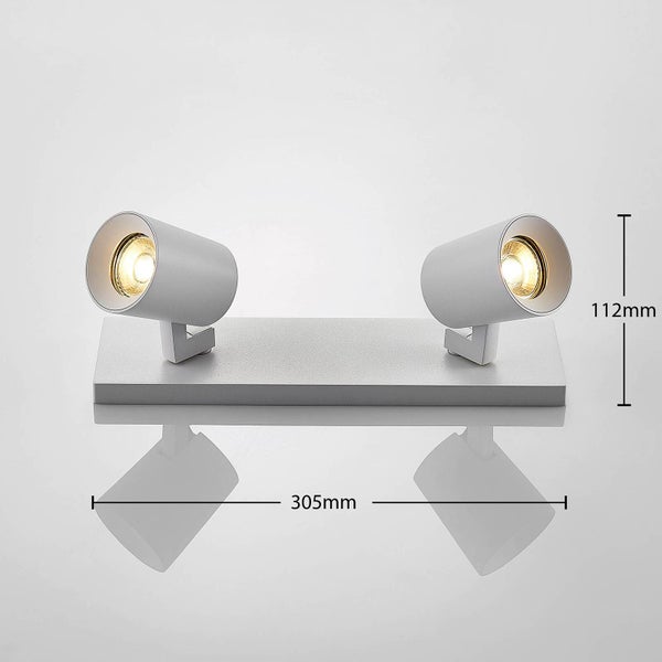 Doppelte Strahlerleuchte mit den Maßen 305 mm mal 112 mm