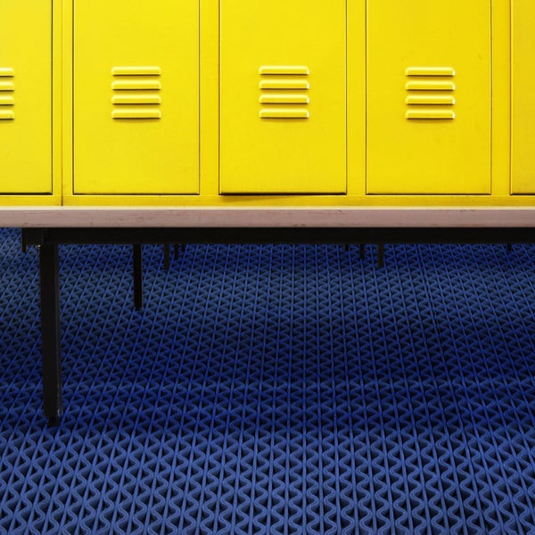 FLOORDIREKT Hygienematte für Barfußzonen - UV beständig - Blau - 90 x 500 cm