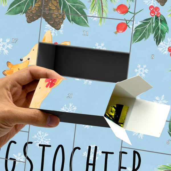 Mr. & Mrs. Panda Befüllbarer Adventskalender Fuchs Mama - Blau Pastell