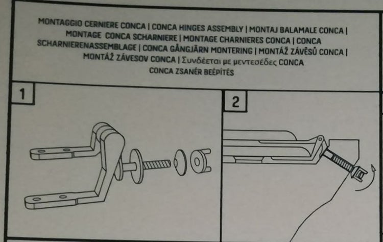 Montageanleitung für Conca Scharniere