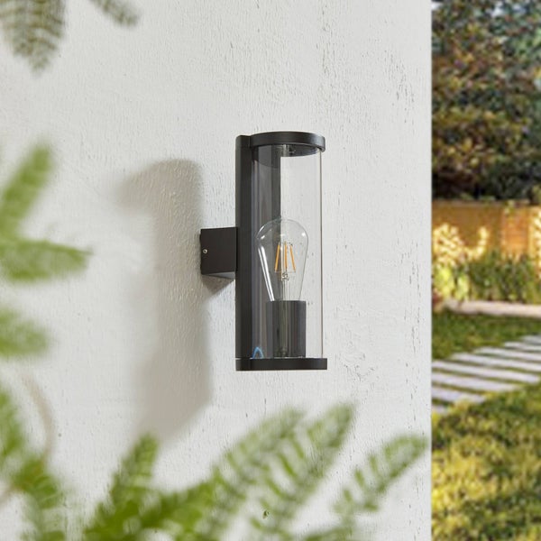 Lucande Wandleuchte außen Zanta (Modern) in Schwarz aus Aluminium (1 flammig, E27) - Außenwandleuchten Wandlampe Led Außenlampe Outdoor für Außenwand/Hauswand Haus Terrasse & Balkon