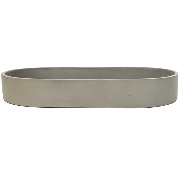 Ovale Pflanzschale oder Dekoschale aus Beton.