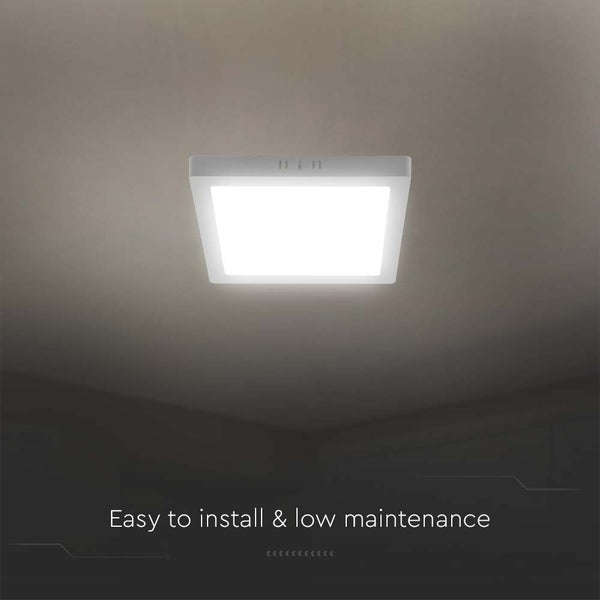 V-TAC VT-60024-SQ - LED-Paneele - Serie mit Hintergrundbeleuchtung - IP20 - weißes Gehäuse - 24 Watt