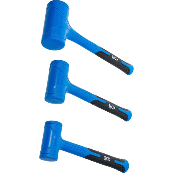 Drei blaue Gummihämmer