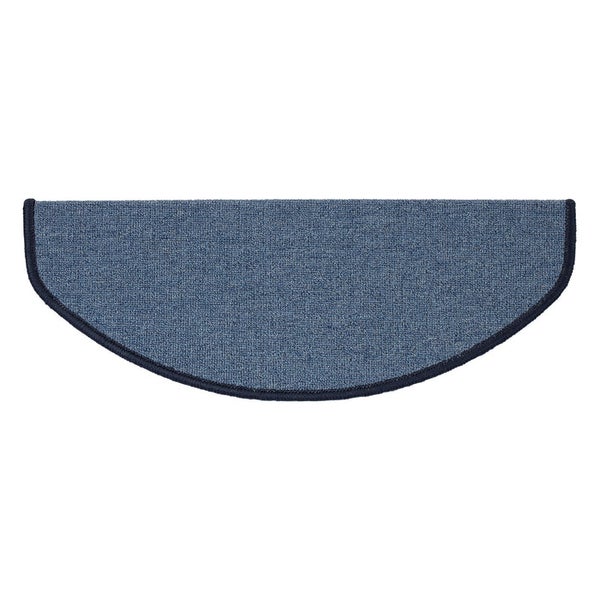 FLOORDIREKT Stufenmatte London - mit Umkettelung - Hellblau - Halbrund - 23,5 x 65 cm