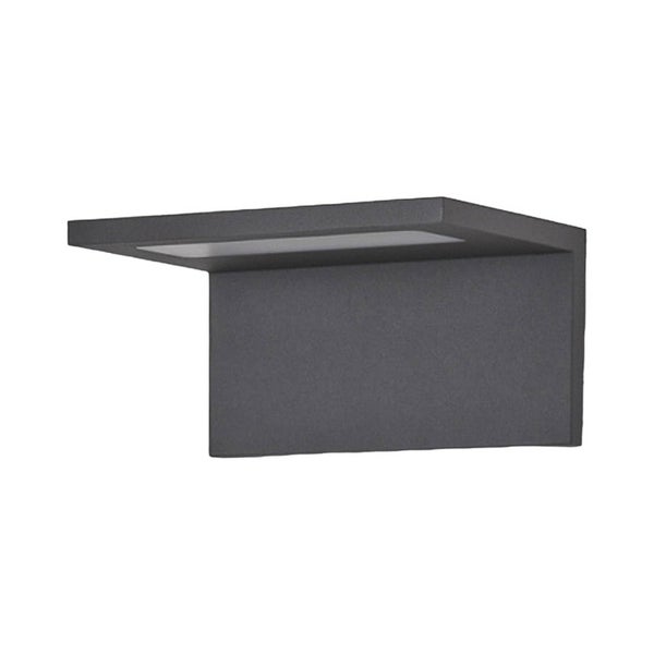 Moderne Außenwandleuchte in Anthrazit, L-förmig mit nach unten gerichtetem Licht.