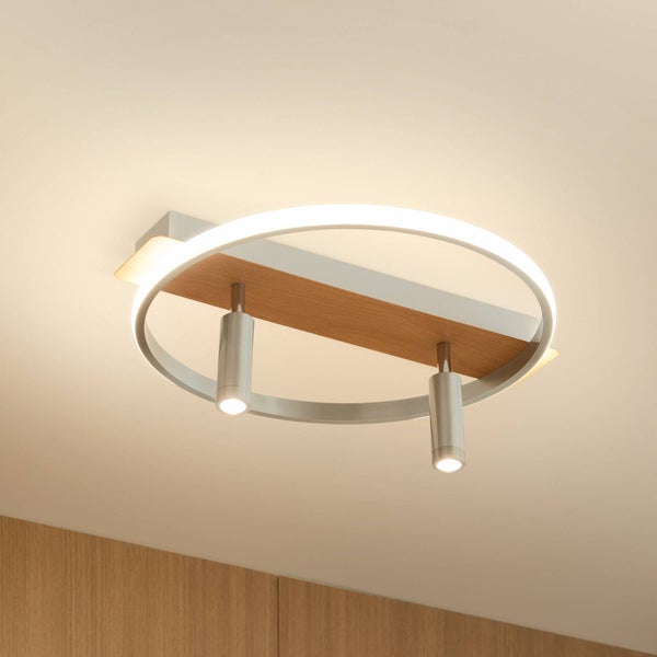 Lindby LED Deckenleuchte Signera dimmbar (Modern) in Alu aus Aluminium (1 flammig, ) - Lampe Deckenlampe Wohnzimmerleuchte