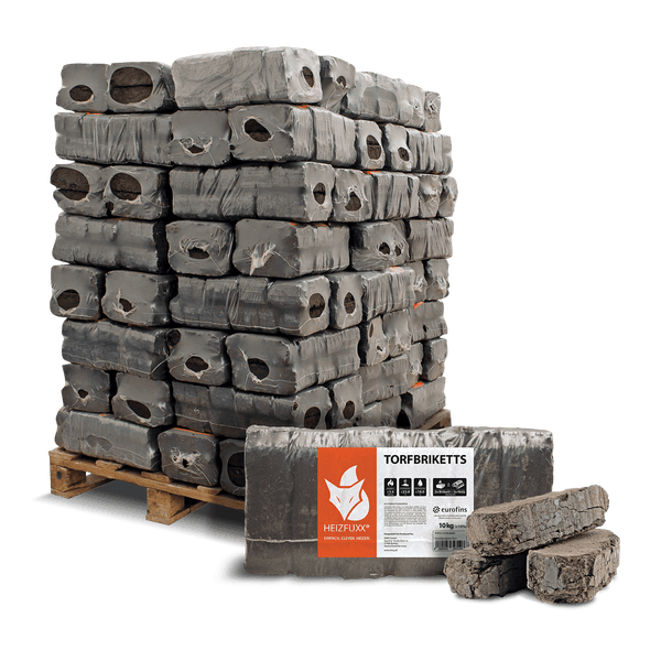 Heizfuxx Torfbriketts Classic 10kg x 96 Gebinde 960kg Palette