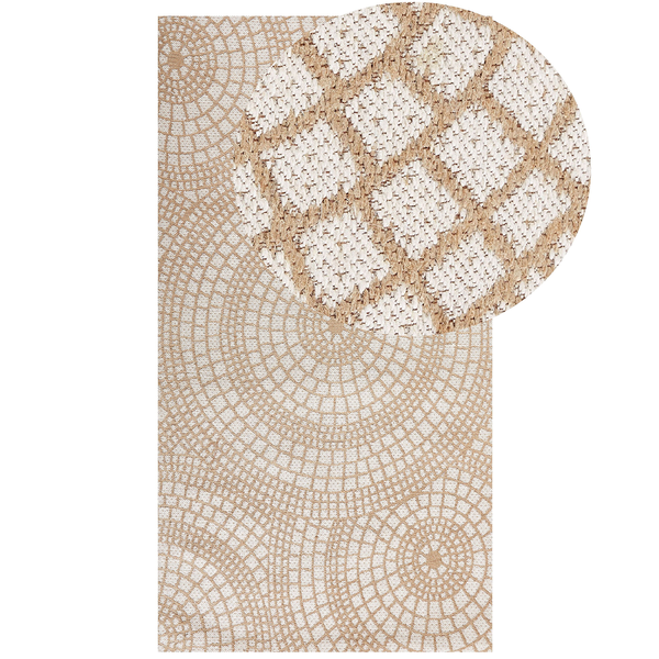 Teppich ARIBA 80 x 150 cm Jute Weiß Beige