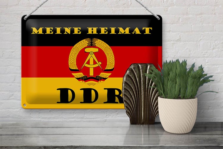 Blechschild Spruch 30x20cm meine Heimat DDR Fahne Ostalgie