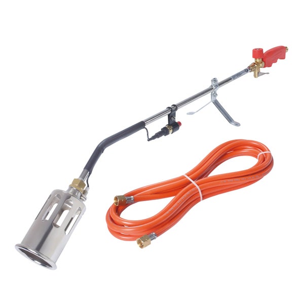 Fein elektrische Handbohrmaschine mit Netzanschluss, orangefarbenes Gehäuse, Metall-Getriebekopf, Zusatzhandgriff und D-Griff.