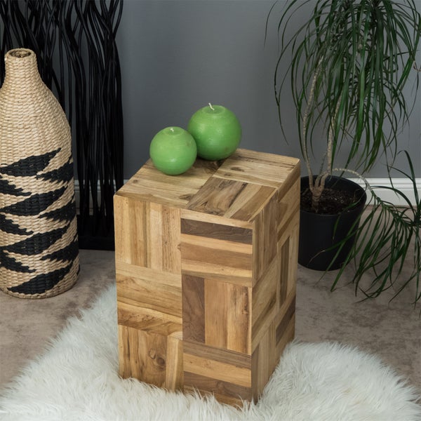 Beistelltisch Cubes Teak Massivholz naturfarben