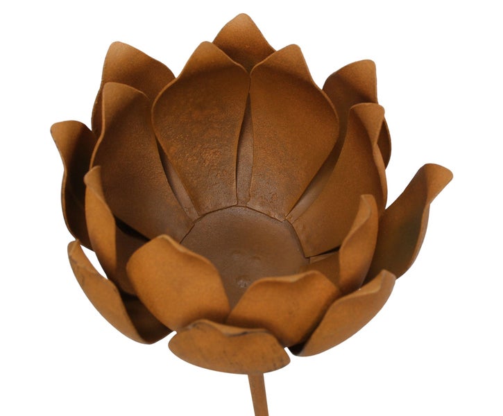 FRANK FLECHTWAREN | Gartenstecker Blüte, METALL, 13 x 13 x 70 cm