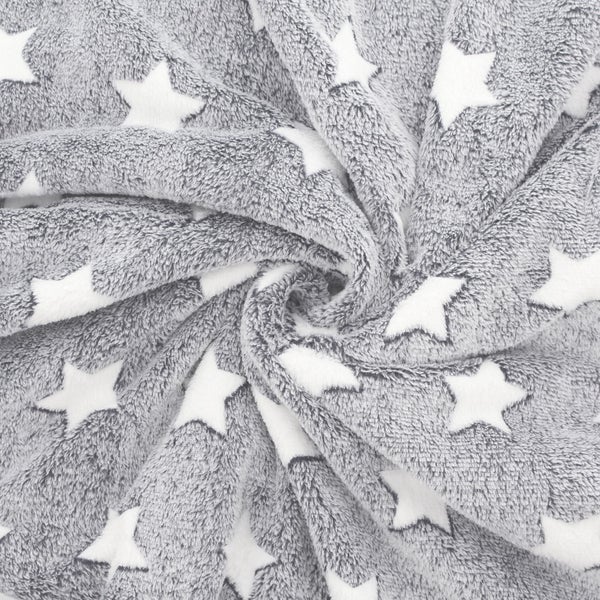 FRANK FLECHTWAREN | Kuscheldecke White-Stars, POLYESTER, 128 x 152 cm