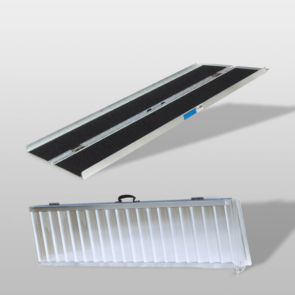TRUTZHOLM Rollstuhlrampe klappbar 184 cm Traglast 272 kg Alu grau schwarz beschichtet Auffahrrampe