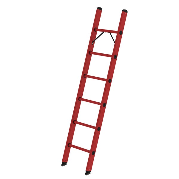 PROREGAL Sprossen-Anlegeleiter GFK Ohne Traverse 6 Sprossen