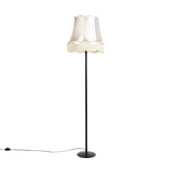 Stehlampe mit Lampenschirm und Fransen