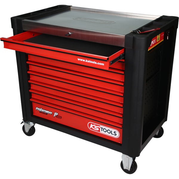 Werkstattwagen mit sieben Schubladen und Arbeitsplatte