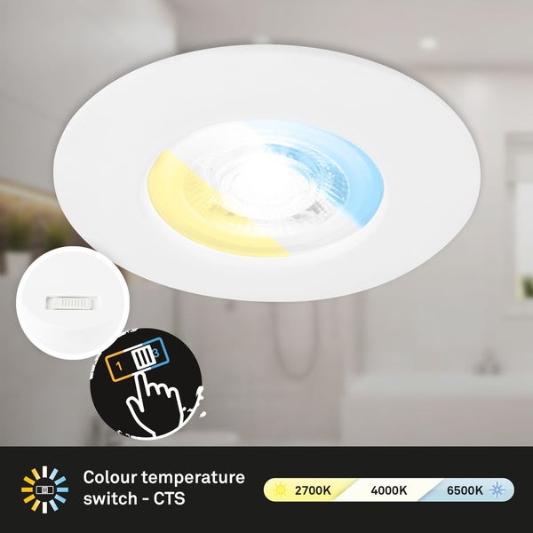 CTS LED recessed spots, set of 3, white, 3xLED-pla