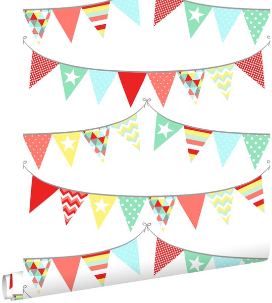 Girlanden-Tapete mit Dreiecksmuster für festliche Dekoration