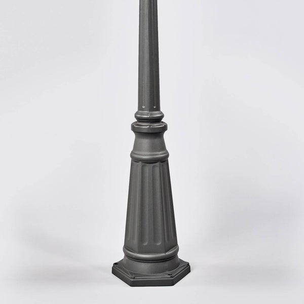 Lindby Mastleuchte außen Edana (spritzwassergeschützt (Modern) in Schwarz aus Aluminium (3 flammig, E27) - Kandelaber Außenleuchte