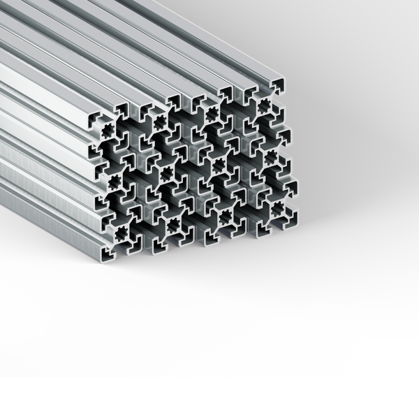 Aluminiumprofile im Stapel