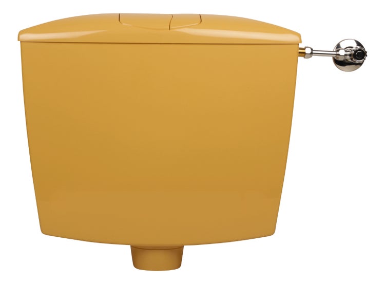 Sanitop-Wingenroth Spülkasten Karat | Tiefspülkasten mit Zwei-Mengen-Technik | 3,5 oder 6 - 9 l | Geräuscharm und vollisoliert | Variabler Anschluss | Curry | 21061 4